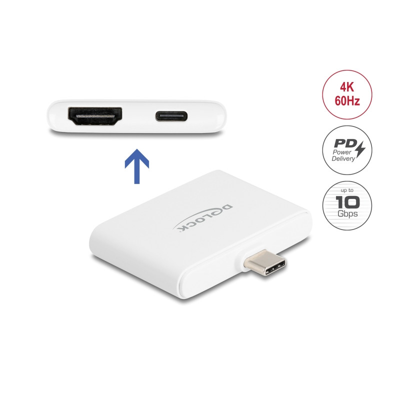 Delock USB Type-C™ Adapter zu HDMI 4K 60 Hz und USB Type-C™ Daten + PD 94 W