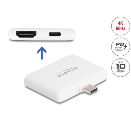 Delock USB Type-C™ Adapter zu HDMI 4K 60 Hz und USB Type-C™ Daten + PD 94 W