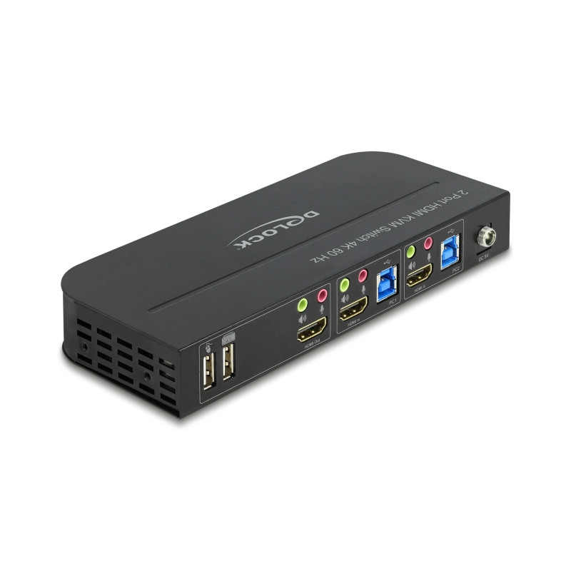 Delock HDMI KVM Switch 4K 60 Hz mit USB 5 Gbps und Audio