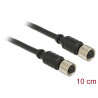 Delock M8 Sensor- / Aktorverlängerungskabel 6 Pin Buchse zu 6 Pin Buchse wasserdicht 10 cm