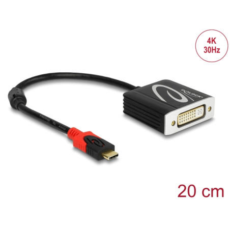 Delock Adapter USB Type-C™ Stecker - DVI Buchse (DP Alt Mode) 4K 30 Hz