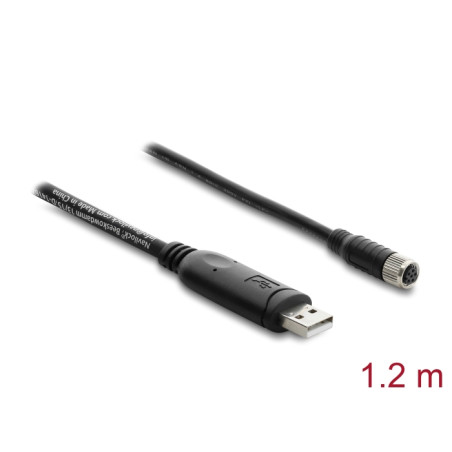 Navilock Anschlusskabel M8 GNSS-Empfänger USB 2.0 Typ-A Stecker zu M8 Buchse wasserdicht 1,2 m