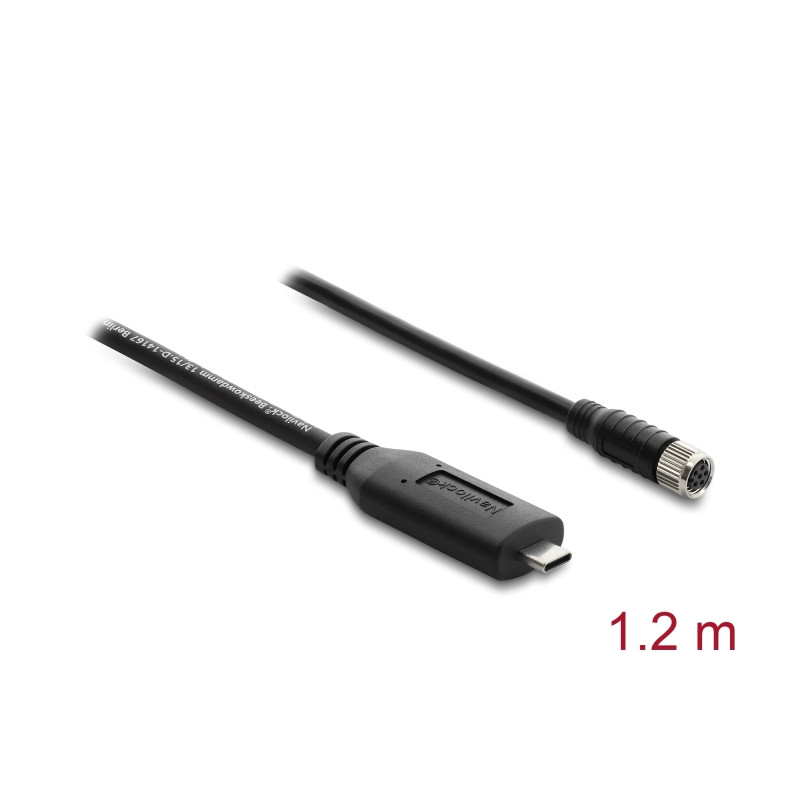 Navilock Anschlusskabel für M8 GNSS-Empfänger USB 2.0 Type-C™ Stecker zu M8 Buchse wasserdicht 1,2 m