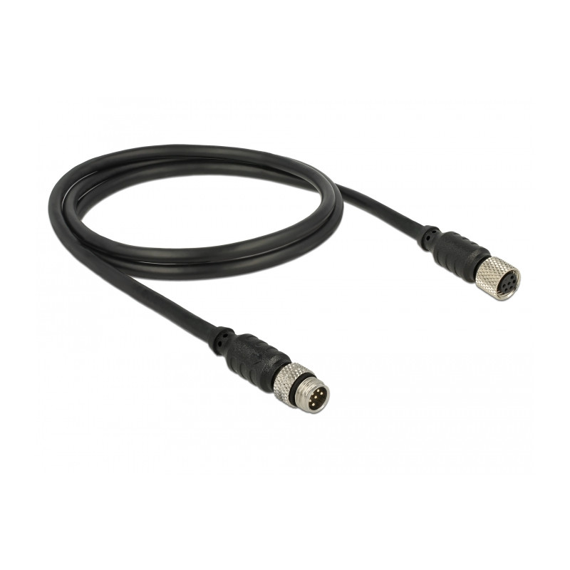 Delock M8 Sensor- / Aktorverlängerungskabel 6 Pin Stecker zu 6 Pin Buchse wasserdicht 1 m