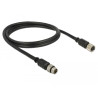 Delock M8 Sensor- / Aktorverlängerungskabel 6 Pin Stecker zu 6 Pin Buchse wasserdicht 1 m
