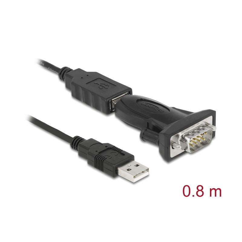 Delock Adapter USB 2.0 Typ-A - 1 x Seriell DB9 RS-232
