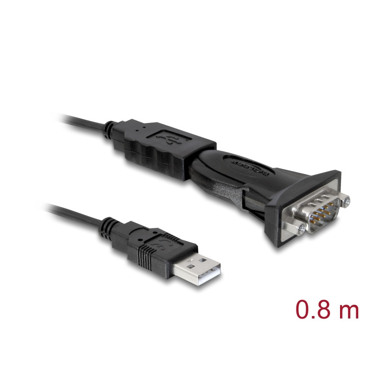 Delock Adapter USB 2.0 Typ-A zu 1 x Seriell RS-232 DB9