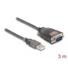 Delock Adapter USB 2.0 Typ-A zu 1 x Seriell RS-232 D-Sub 9 Pin Stecker mit Muttern mit 3 x LED 3 m