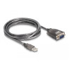 Delock Adapter USB 2.0 Typ-A zu 1 x Seriell RS-232 D-Sub 9 Pin Stecker mit Muttern mit 3 x LED 3 m