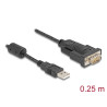 Delock Adapter USB 2.0 Typ-A zu 1 x Seriell RS-232 D-Sub 9 Pin Stecker mit Ferritkern 0,25 m