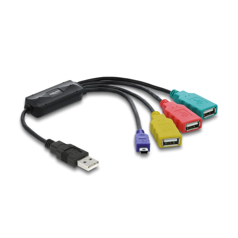 Delock USB 2.0 externes 4 Port Hub Kabel