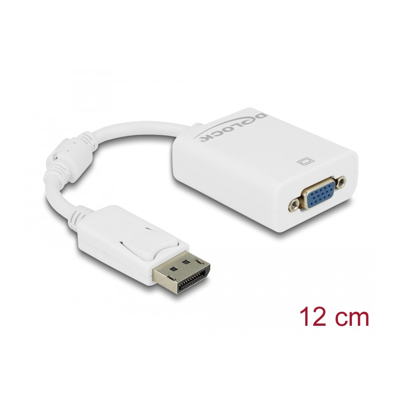 Delock Adapter DisplayPort 1.2 Stecker - VGA Buchse weiß