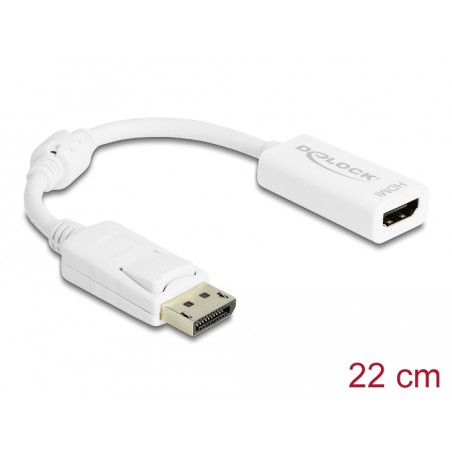 Delock Adapter DisplayPort 1.1 Stecker - HDMI Buchse Passiv weiß