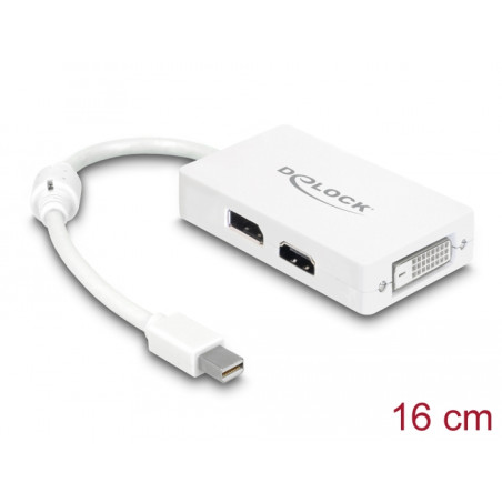 Delock Adapter mini DisplayPort 1.1 Stecker - DisplayPort / HDMI / DVI Buchse Passiv weiß