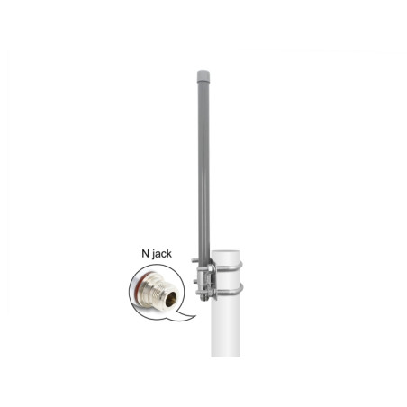 Delock 433 MHz Antenne N Buchse 2 dBi 40 cm omnidirektional starr outdoor grau