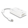 Delock Adapter mini DisplayPort 1.1 Stecker - DisplayPort / HDMI / DVI Buchse Passiv weiß