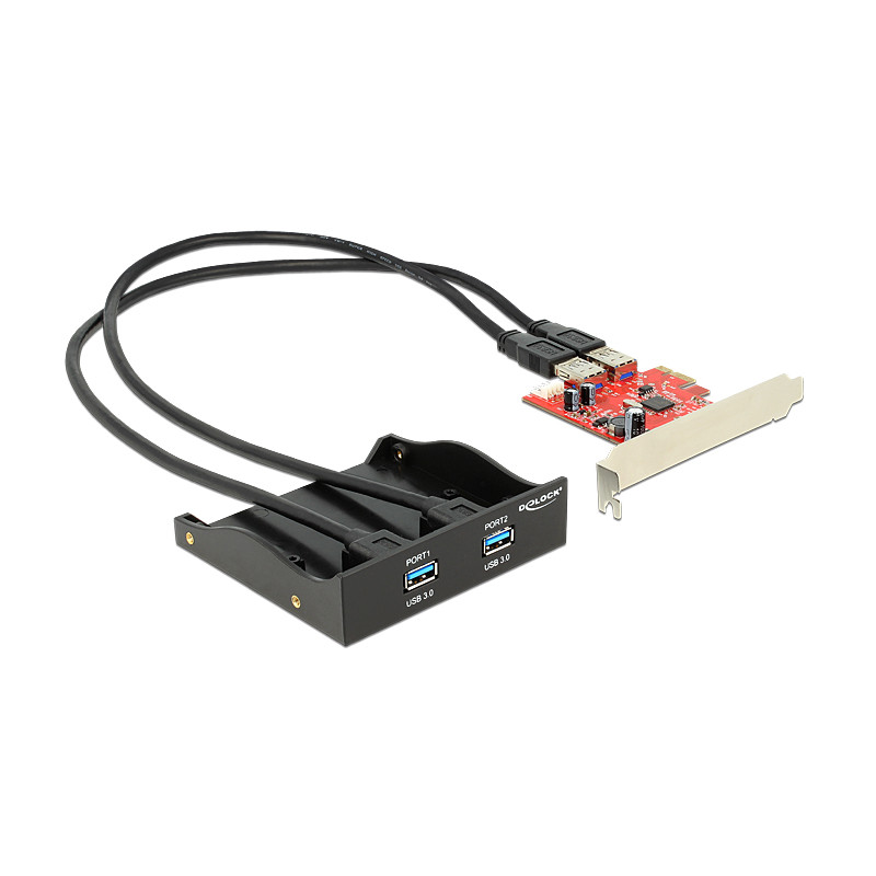 Delock Front Panel 3.5″ / 5.25″ 2 x USB 3.0 inkl. PCI Express Karte