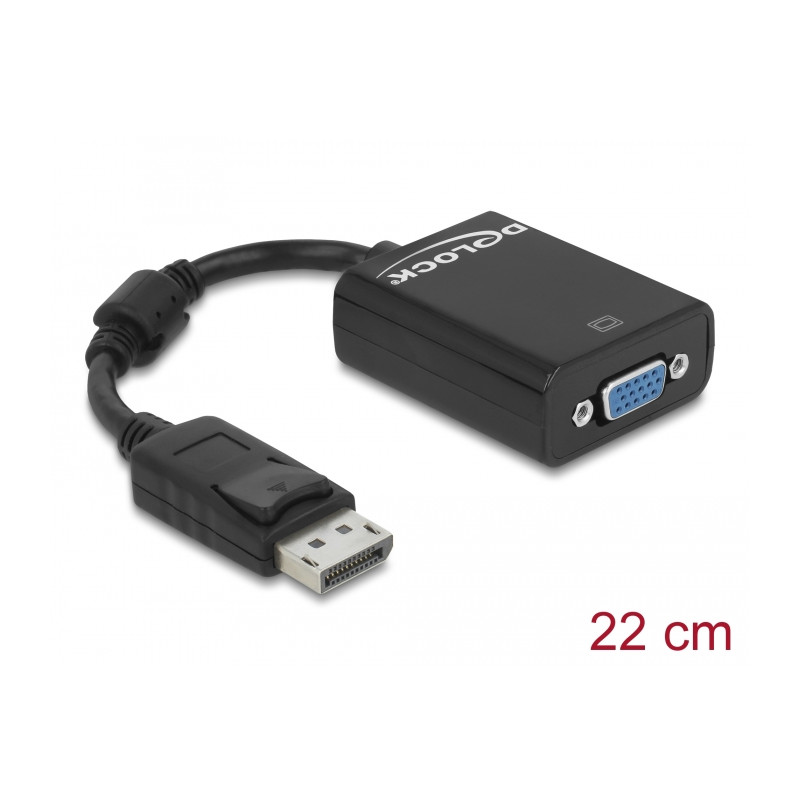 Delock Adapter DisplayPort 1.2 Stecker - VGA Buchse schwarz