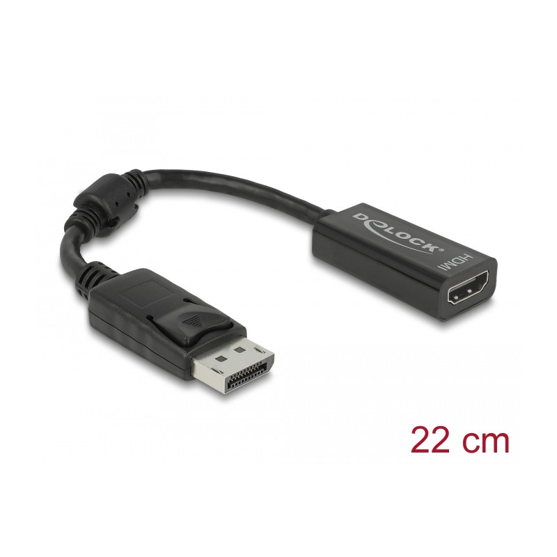 Delock Adapter DisplayPort 1.1 Stecker - HDMI Buchse Passiv schwarz