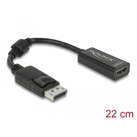 Delock Adapter DisplayPort 1.1 Stecker - HDMI Buchse Passiv schwarz