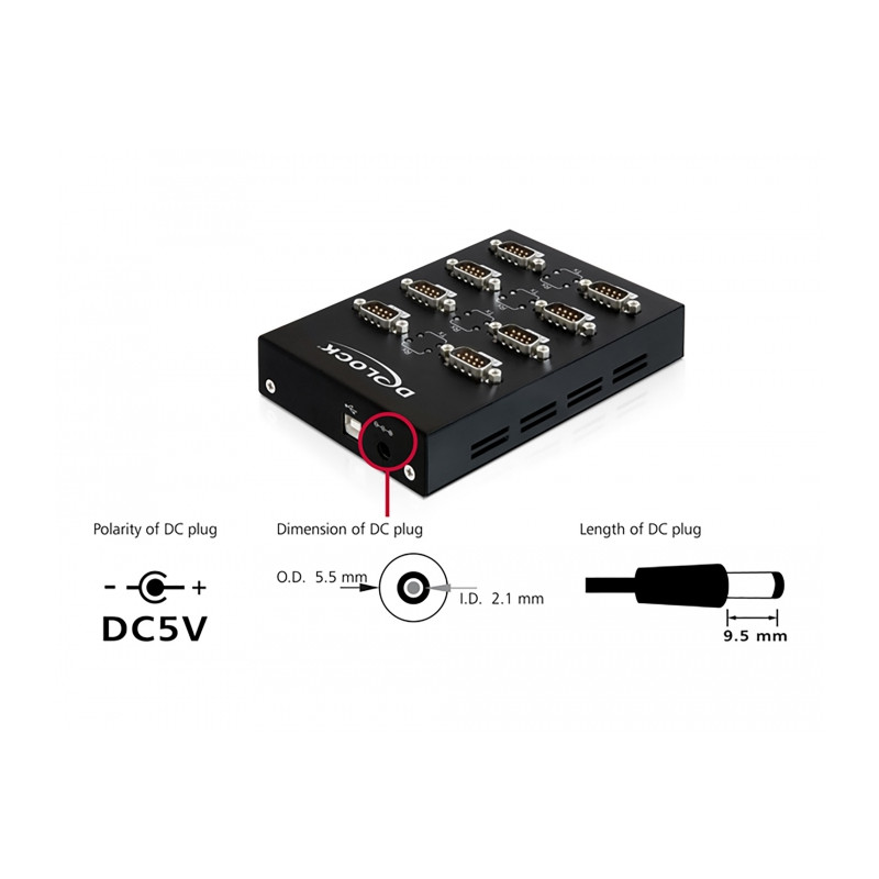 Delock USB 2.0 zu 8 x Seriell Adapter