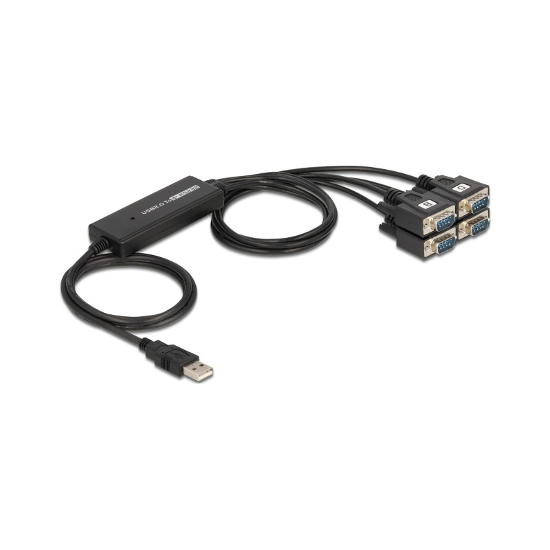 Delock Adapter USB 2.0 Typ-A Stecker - 4 x Seriell RS-232 Stecker