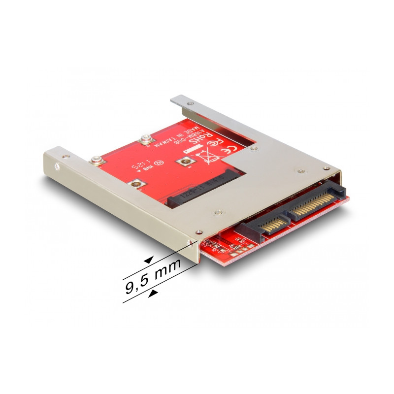 Delock 2.5″ Konverter SATA 22 Pin - 1 x mSATA - 9,5 mm