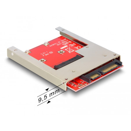 Delock 2.5″ Konverter SATA 22 Pin - 1 x mSATA - 9,5 mm