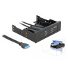 Delock Front Panel 3.5″ / 5.25″ 2 Port USB 5 Gbps mit interner 19 Pin USB 5 Gbps Pfostenbuchse