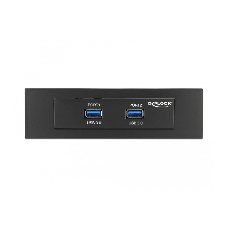 Delock Front Panel 3.5″ / 5.25″ 2 Port USB 5 Gbps mit interner 19 Pin USB 5 Gbps Pfostenbuchse