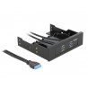 Delock Front Panel 3.5″ / 5.25″ 2 Port USB 5 Gbps mit interner 19 Pin USB 5 Gbps Pfostenbuchse