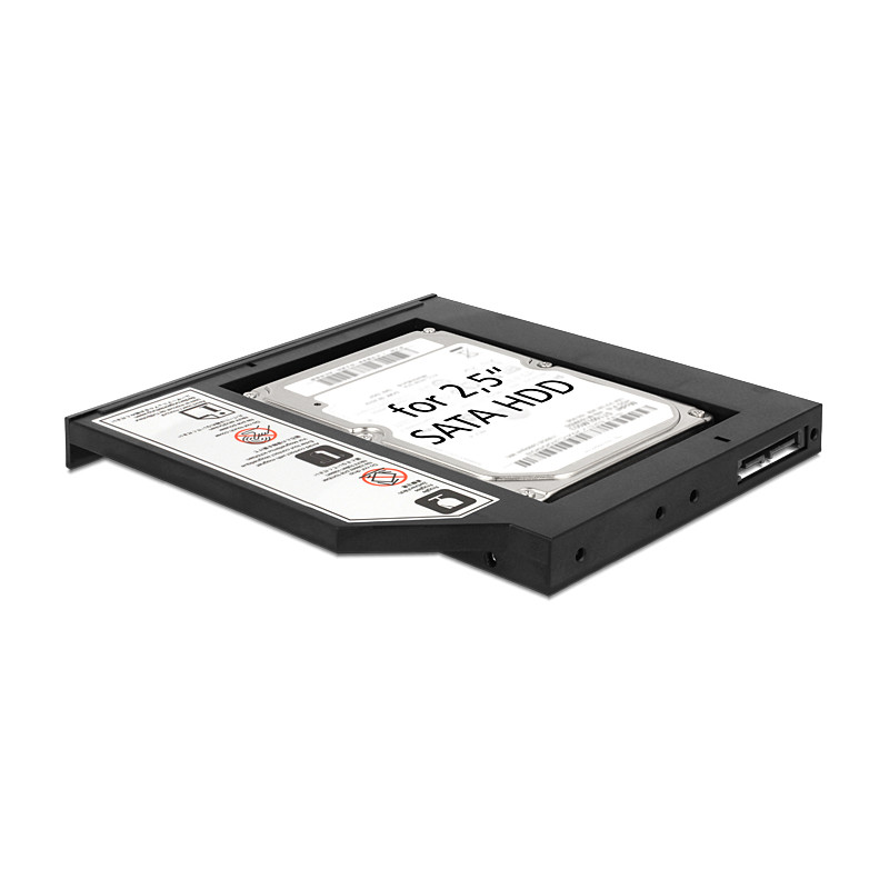 Delock Slim SATA 5.25″ Einbaurahmen (13 mm) für 1 x 2.5″ SATA HDD bis 9,5 mm