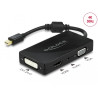 Delock Mini DisplayPort 1.2 Adapter zu VGA / HDMI / DVI / Audio Buchse 4K Passiv schwarz