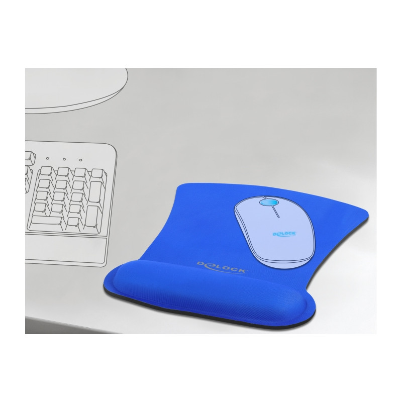 Delock Ergonomisches Mauspad mit Handballenauflage blau 255 x 207 mm