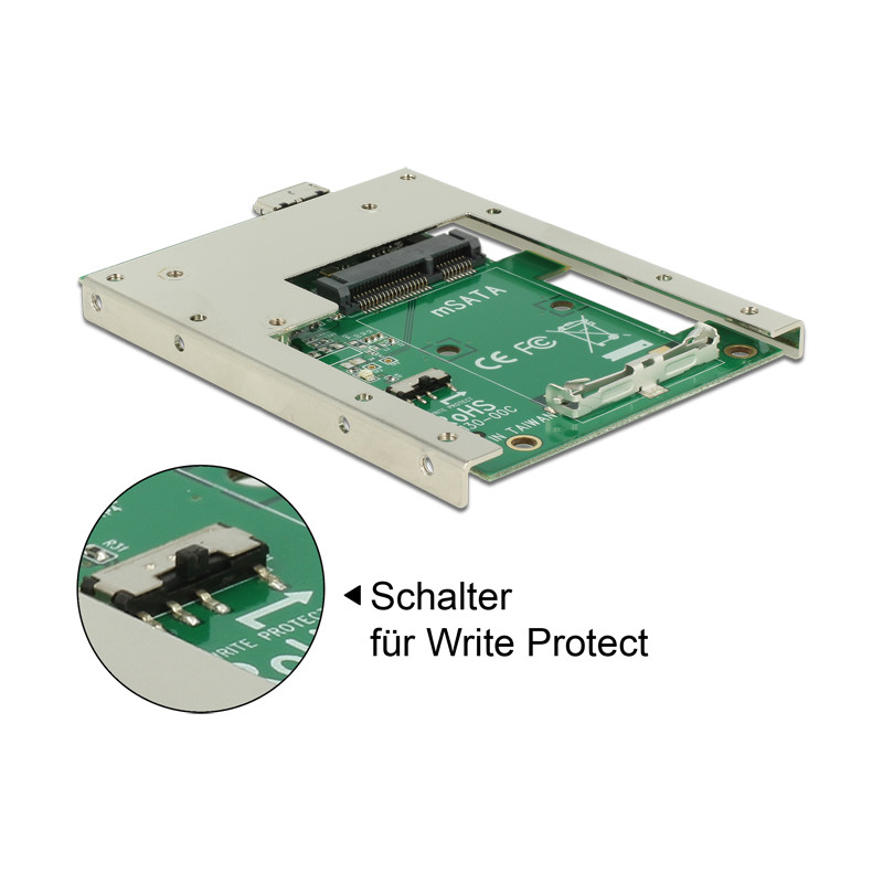 Delock Konverter USB 3.0 - mSATA mit 2.5″ Rahmen (7 mm)