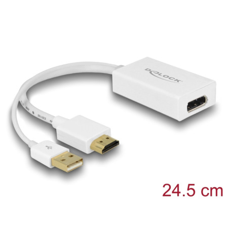 Delock Adapter HDMI-A Stecker - DisplayPort 1.2 Buchse weiß