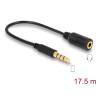Delock Kabel Klinke 3,5 mm 4 Pin Stecker - Klinke 3,5 mm 4 Pin Buchse (ändert die Pinbelegung)