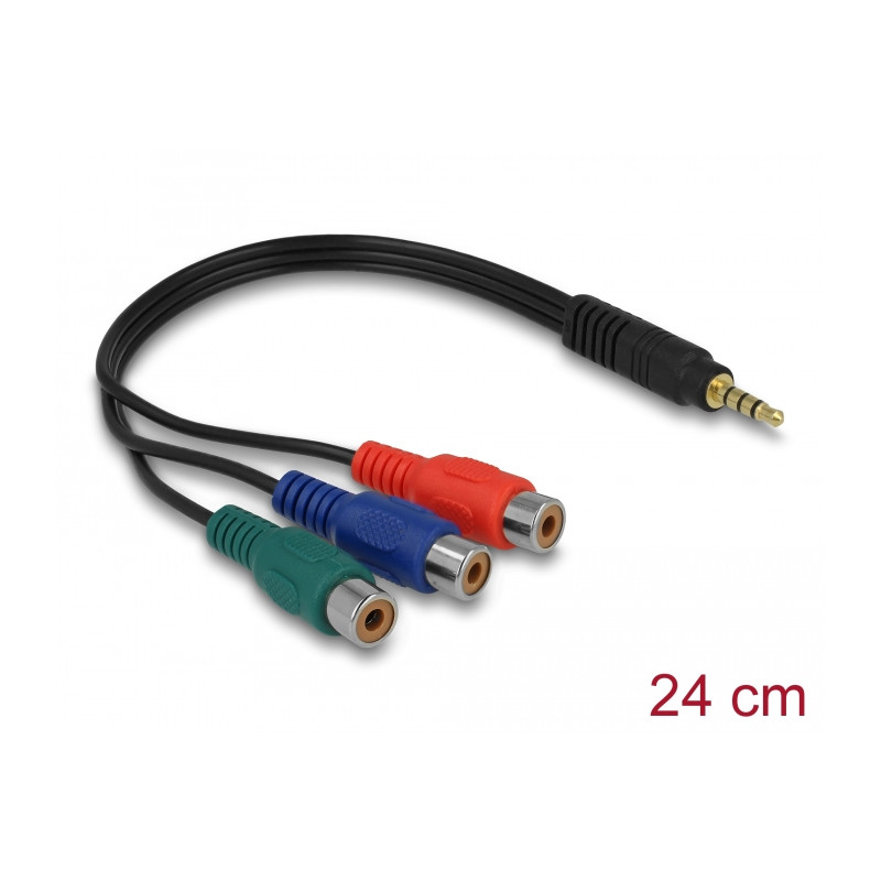 Delock Kabel 3 x Cinchbuchse - Klinkenstecker 3,5 mm 4 Pin