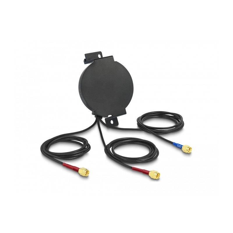 Delock LTE MIMO GNSS Antenne 3 x SMA Stecker RG-174 3 m Schraubmontage outdoor schwarz