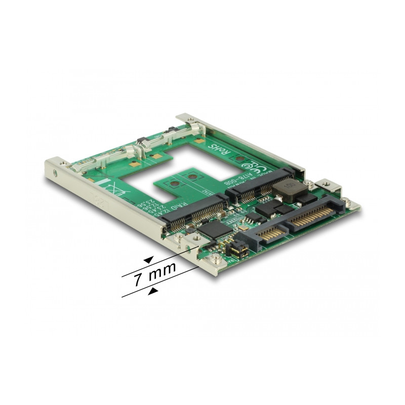 Delock 2.5″ Konverter SATA 22 Pin - mSATA mit RAID