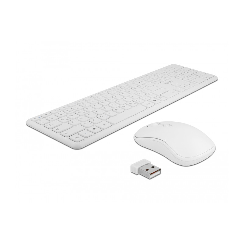 Delock USB Tastatur und Maus Set 2,4 GHz kabellos weiß