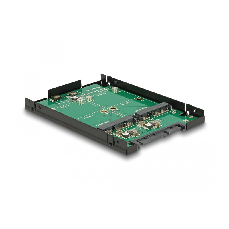 Delock 2.5″ Konverter SATA 22 Pin - 2 x mSATA mit RAID mit Gehäuse