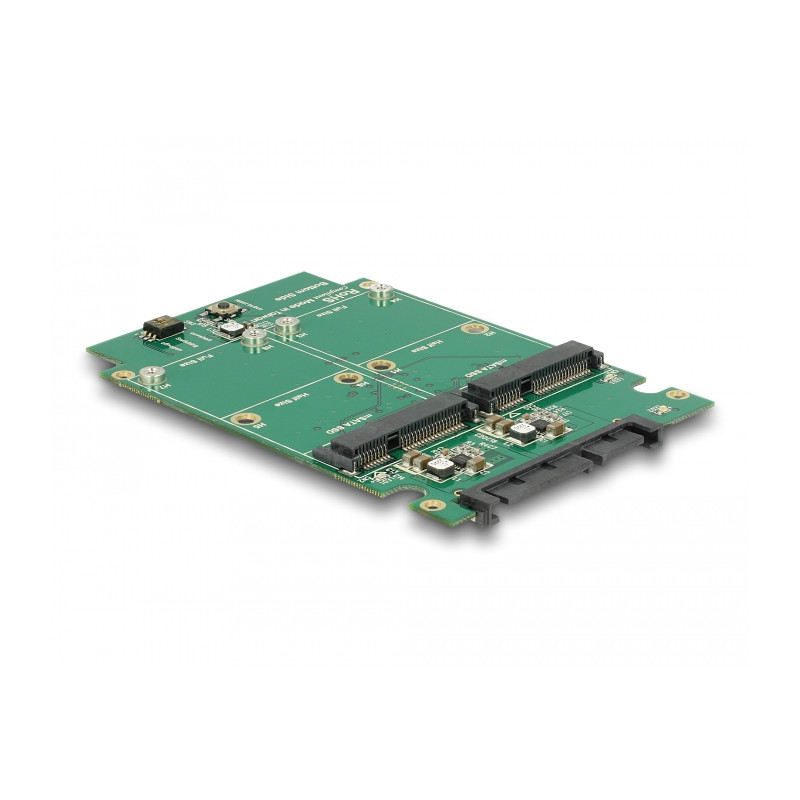 Delock 2.5″ Konverter SATA 22 Pin - 2 x mSATA mit RAID mit Gehäuse