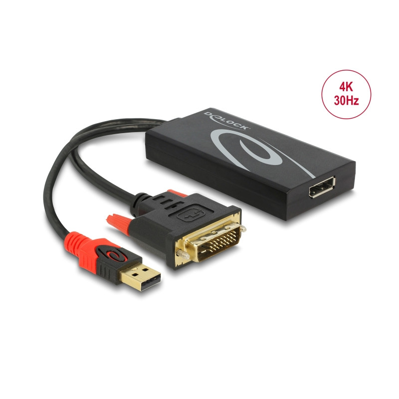 Delock Adapter DVI Stecker - DisplayPort 1.2 Buchse schwarz