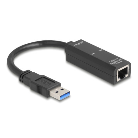 Delock USB Typ-A Netzwerk Adapter Gigabit LAN 1 x RJ45 schwarz