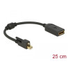 Delock Adapter mini DisplayPort 1.2 Stecker mit Schraube - DisplayPort Buchse 4K schwarz