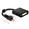 Delock Adapter mini DisplayPort 1.2 Stecker mit Schraube - DVI Buchse 4K Aktiv schwarz