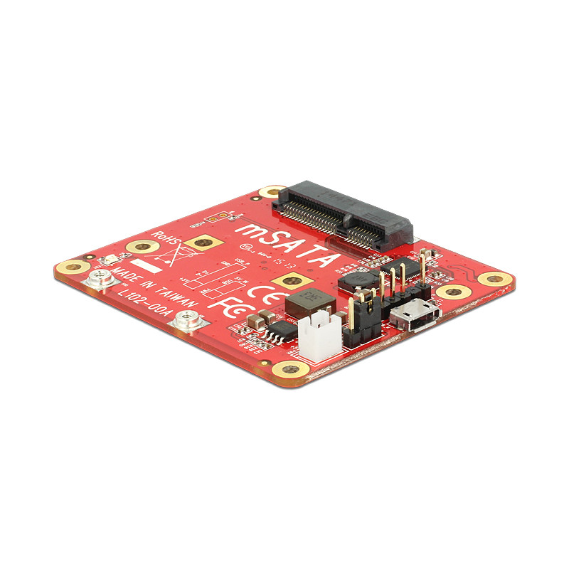 Delock Konverter Raspberry Pi USB Micro-B Buchse / USB Pfostenstecker - mSATA 6 Gb/s