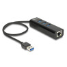 Delock USB 5 Gbps Hub 3 Port + 1 Port Gigabit LAN 10/100/1000 Mbps