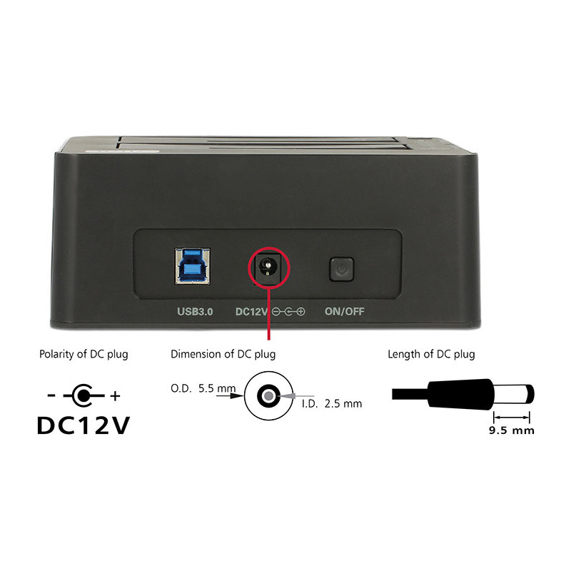 Delock USB 5 Gbps Dual Dockingstation für 2 x SATA HDD / SSD mit Klon Funktion